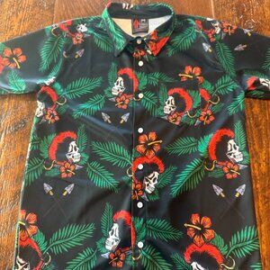 OAF Nation Button-Up Shirt – Skull Floral Print